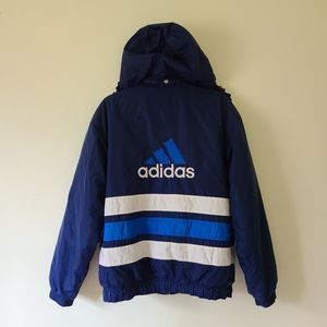 Vintage Adidas Blue Puffer Jacket - M